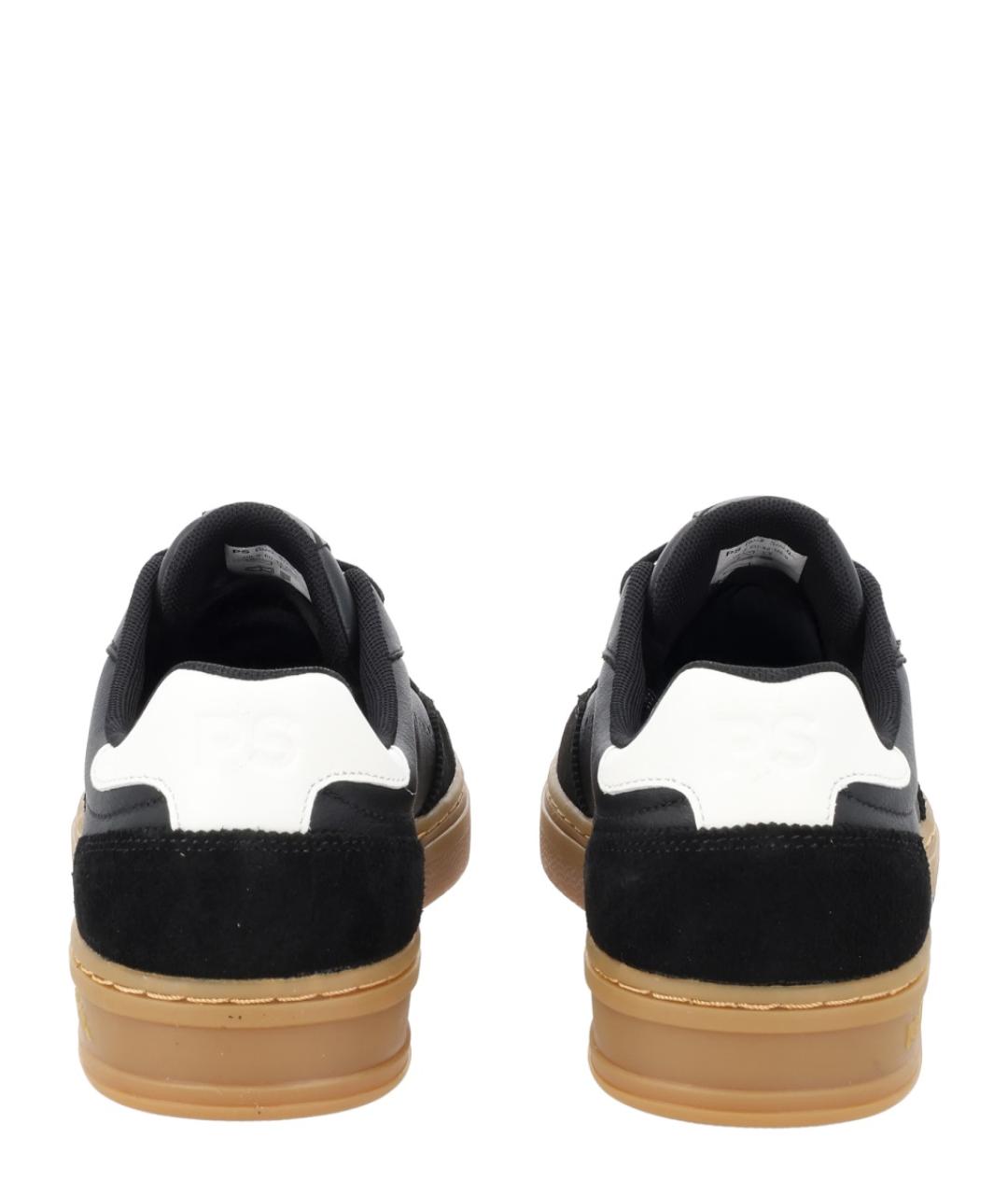 PS BY PAUL SMITH Черные кожаные низкие кроссовки / кеды, фото 4
