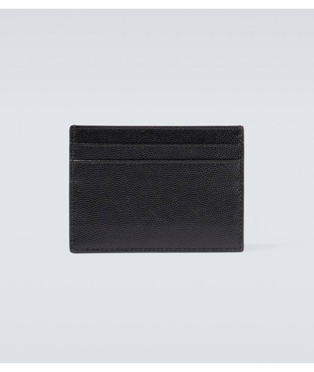 SAINT LAURENT Черный кожаный кардхолдер, фото 3