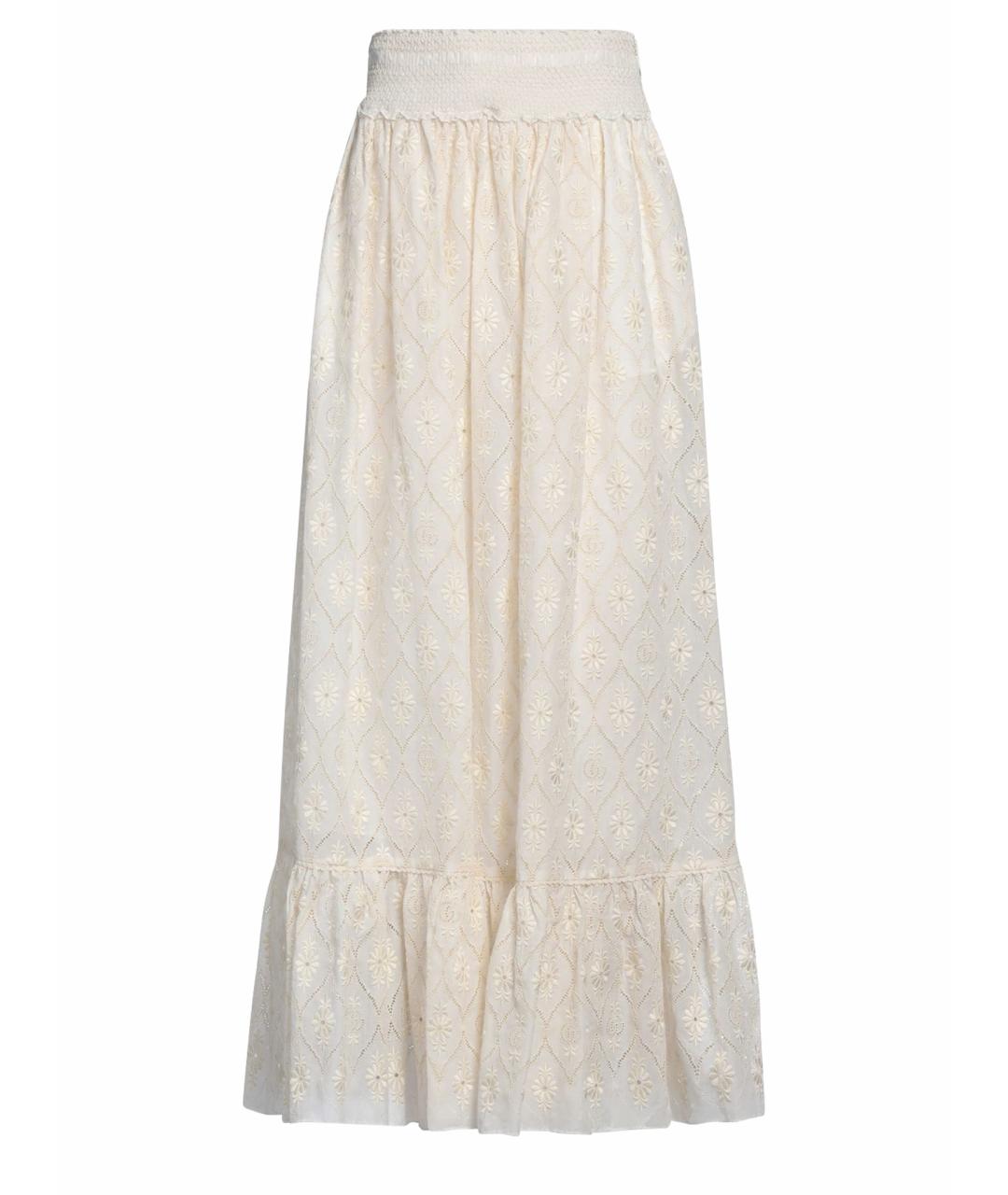 GUCCI Бежевая хлопковая юбка миди, фото 1