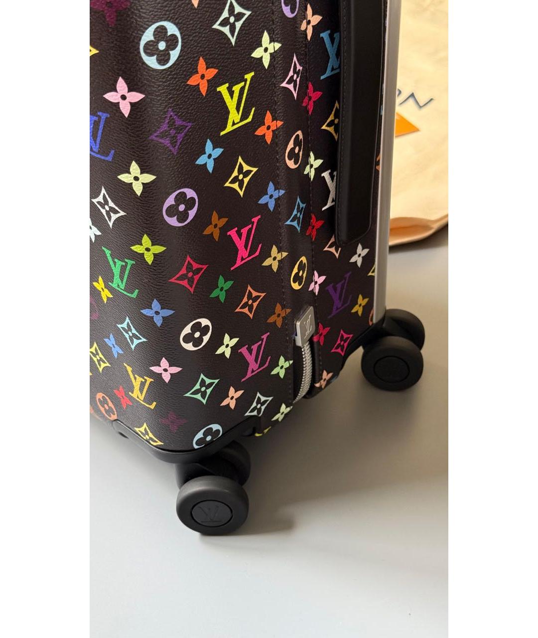 LOUIS VUITTON Черный кожаный чемодан, фото 6