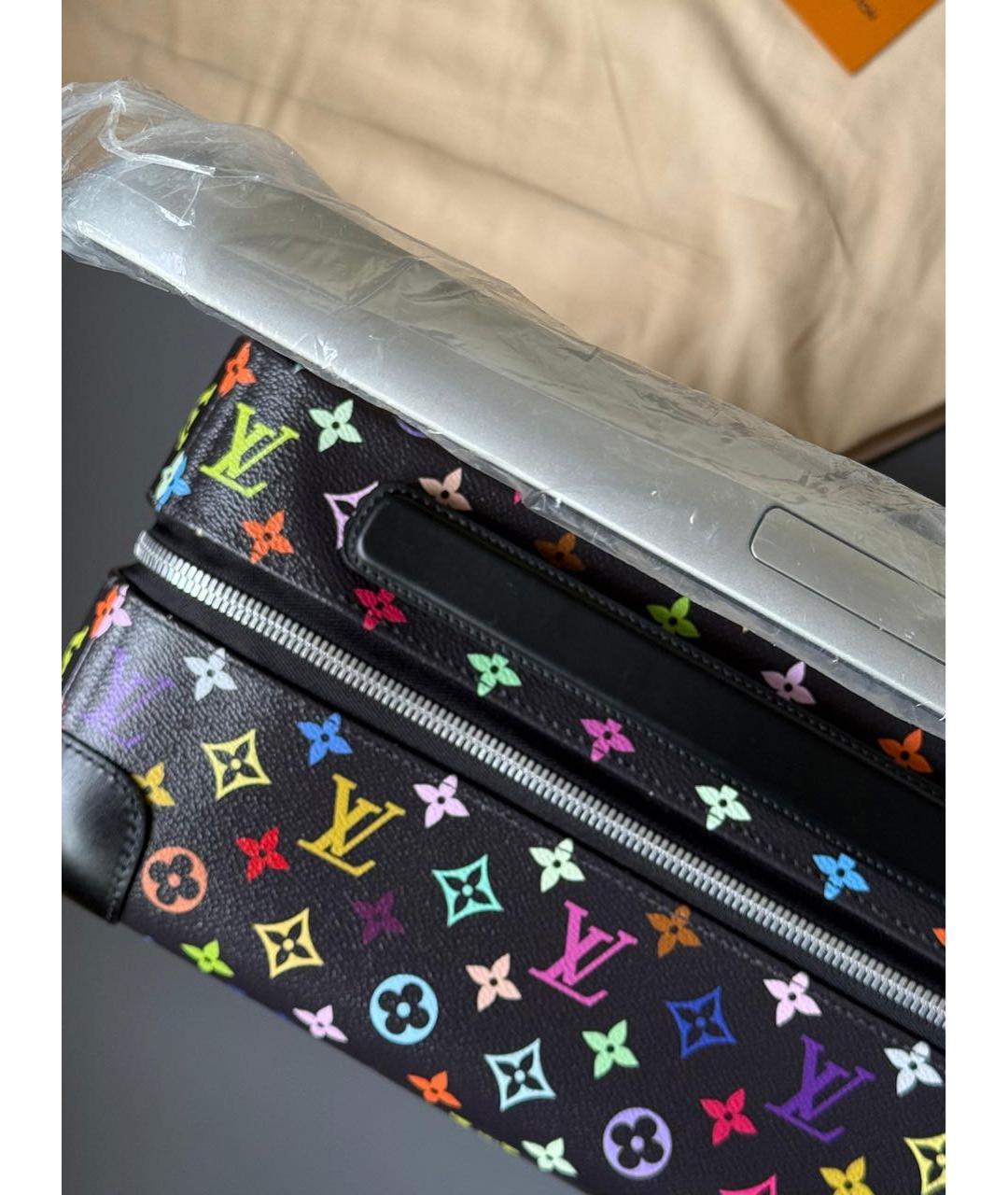 LOUIS VUITTON Черный кожаный чемодан, фото 5