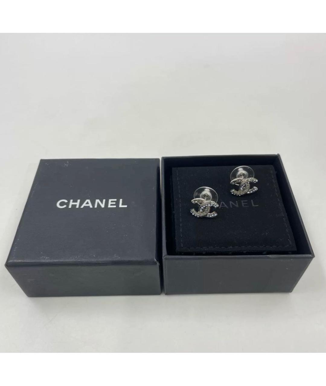 CHANEL Серебряные металлические серьги, фото 2