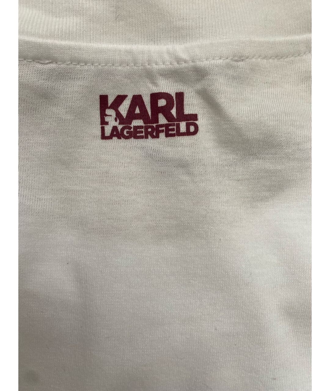 KARL LAGERFELD Белая хлопковая футболка, фото 2