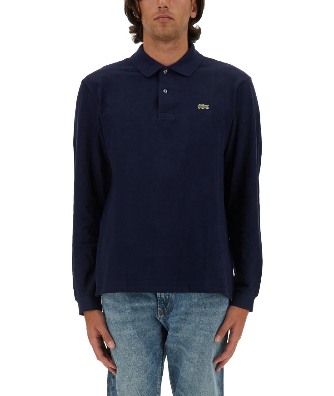 LACOSTE Синее поло с длинным рукавом, фото 2