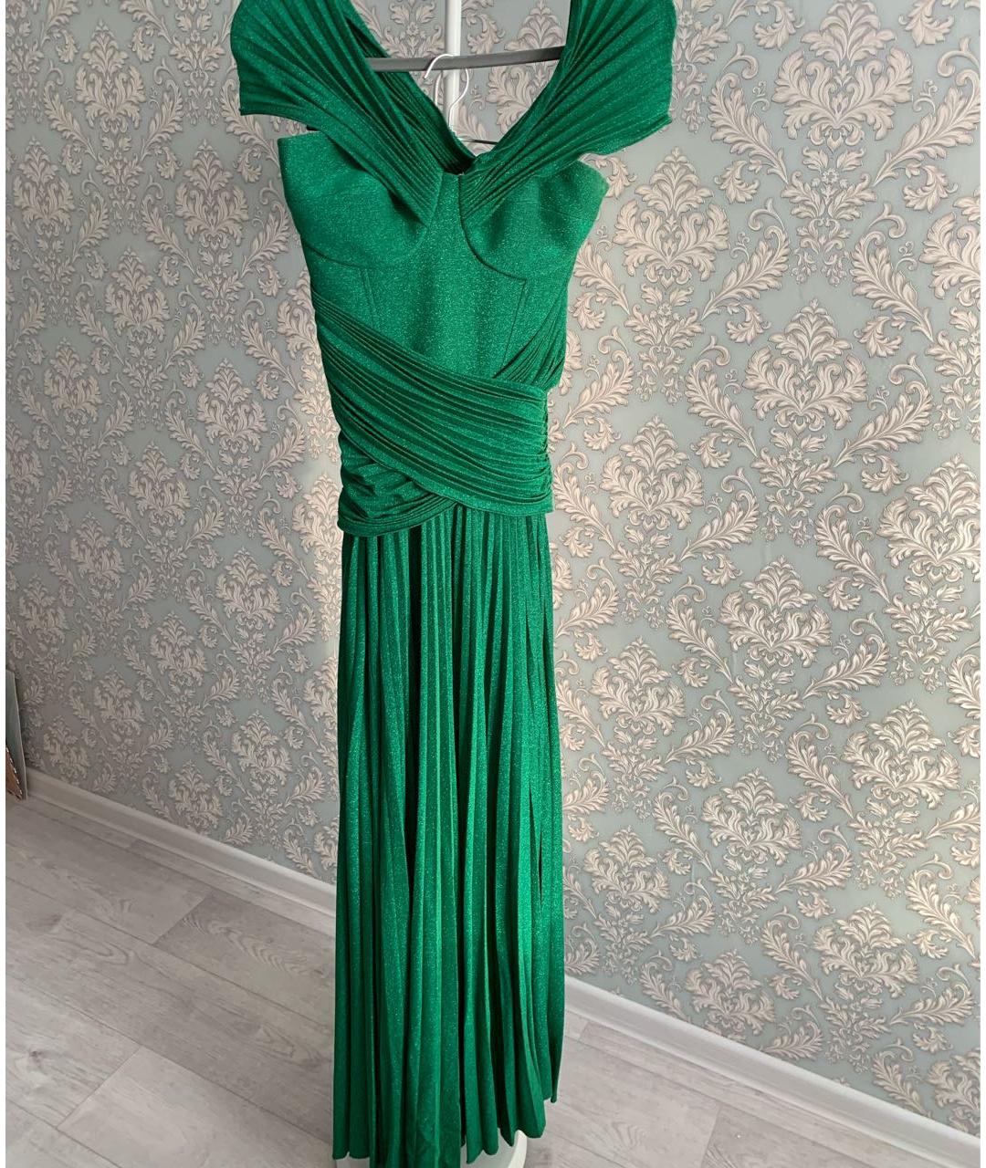 ELISABETTA FRANCHI Зеленые вискозное вечернее платье, фото 3