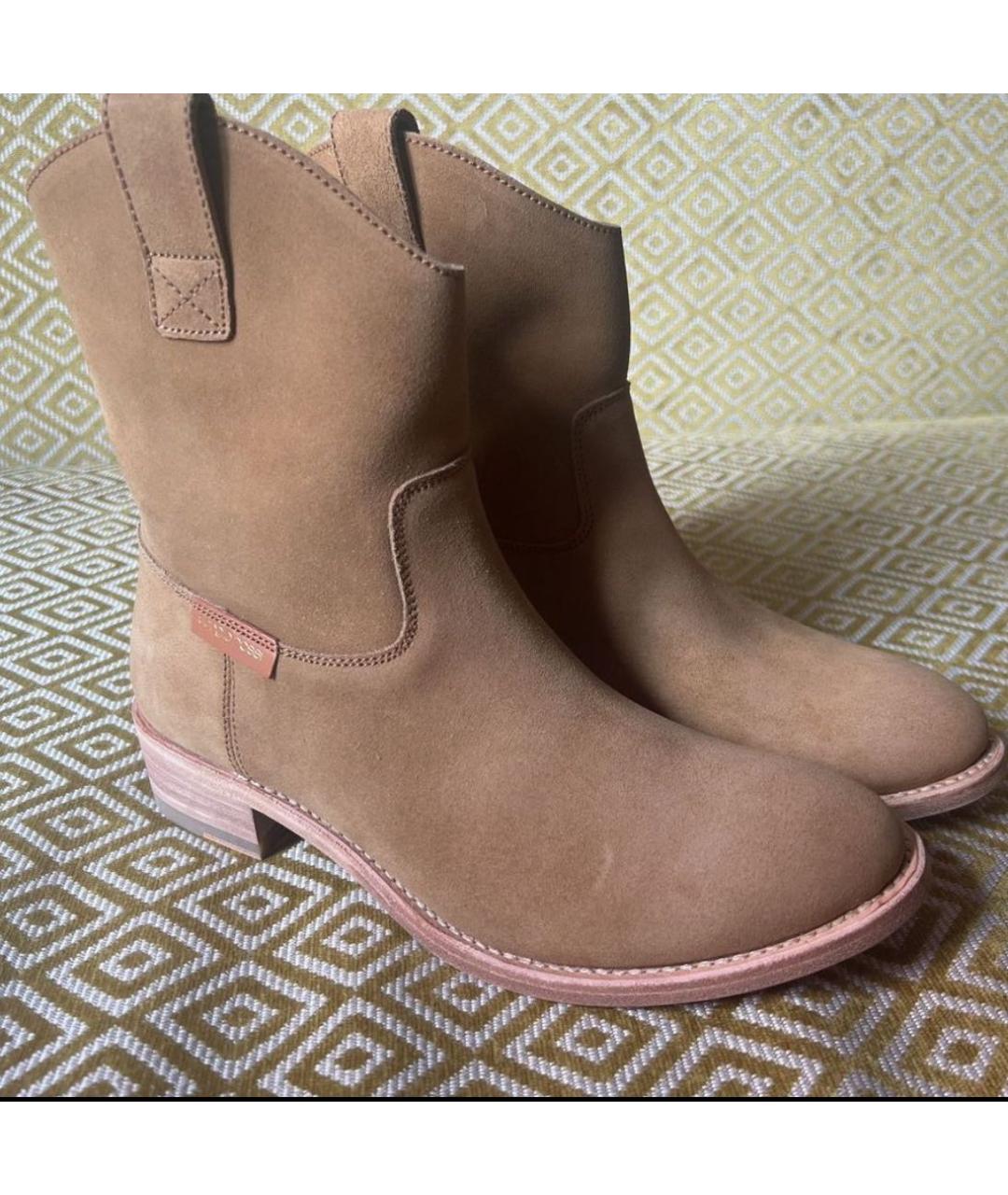 SERGIO ROSSI Бежевые замшевые ботильоны, фото 2