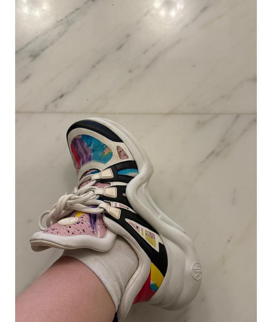 LOUIS VUITTON Мульти кожаные кроссовки, фото 4