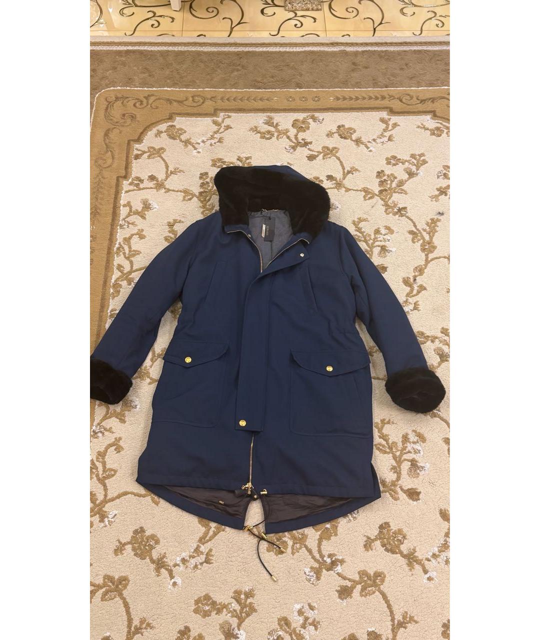 VERSACE Синяя шерстяная парка, фото 8