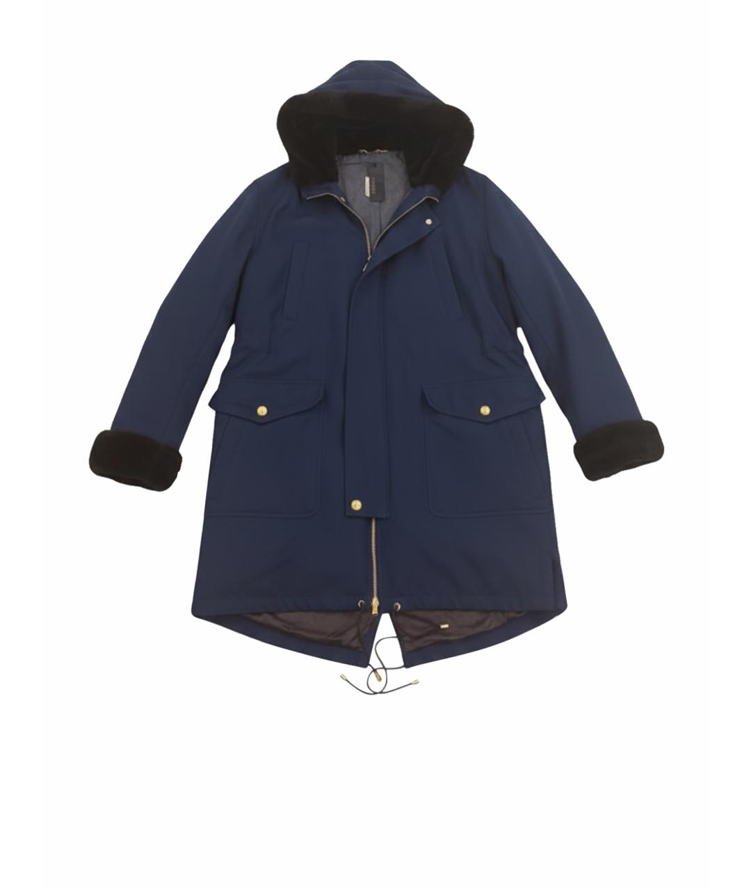 VERSACE Синяя шерстяная парка, фото 1