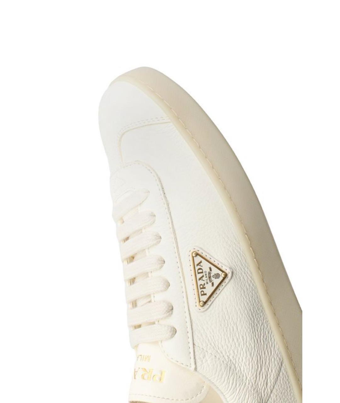 PRADA Белые кожаные кеды, фото 7