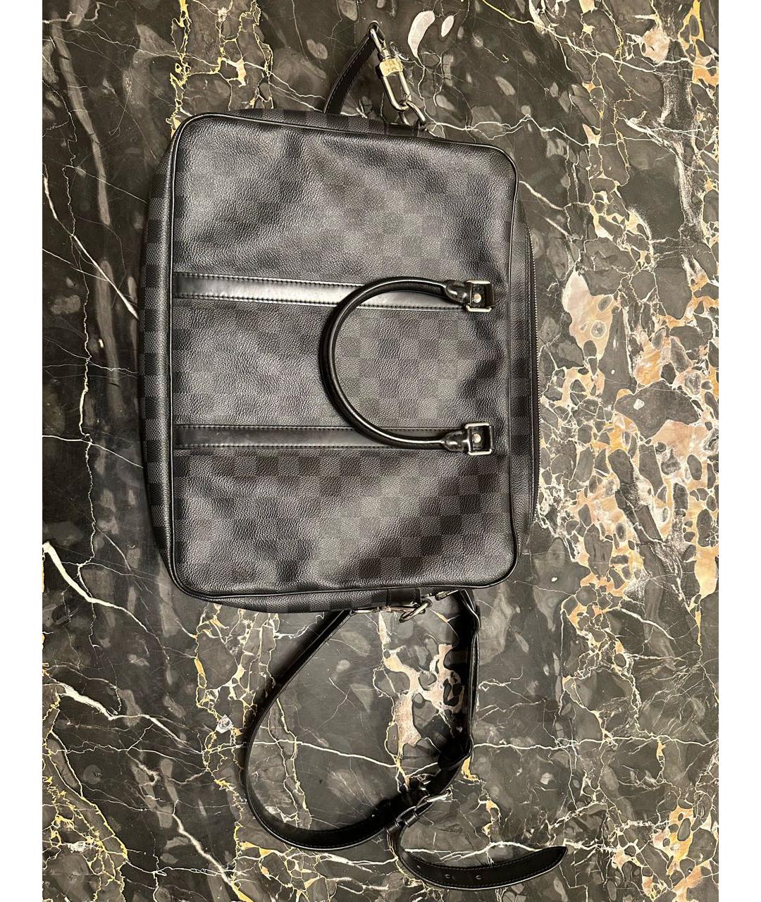 LOUIS VUITTON Антрацитовый портфель, фото 4