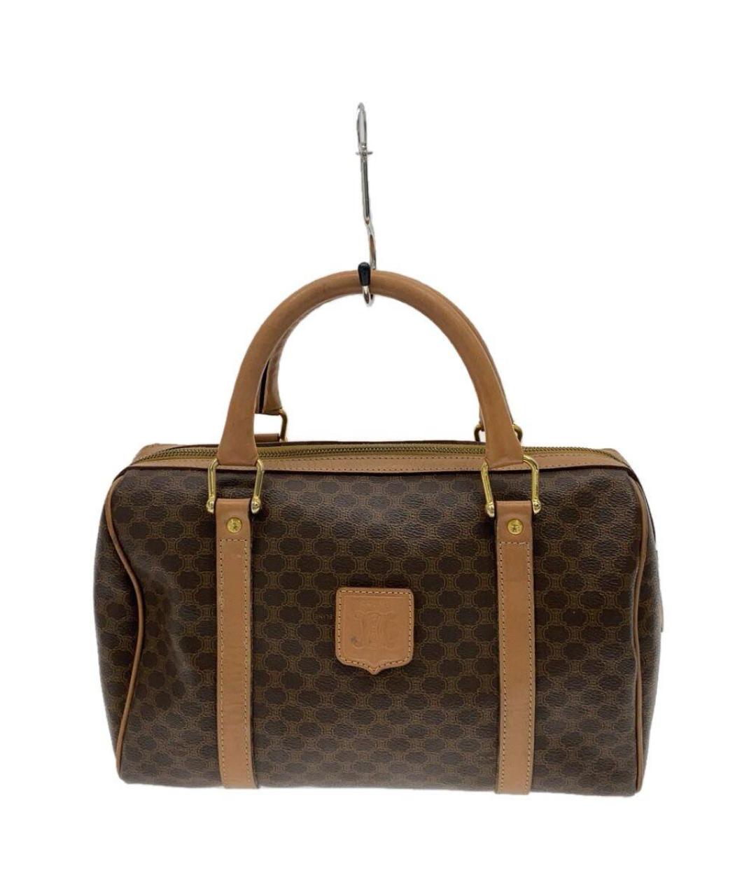 CELINE Коричневая кожаная сумка с короткими ручками, фото 9