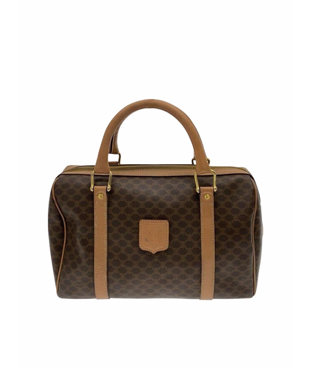 CELINE Коричневая кожаная сумка с короткими ручками, фото 1