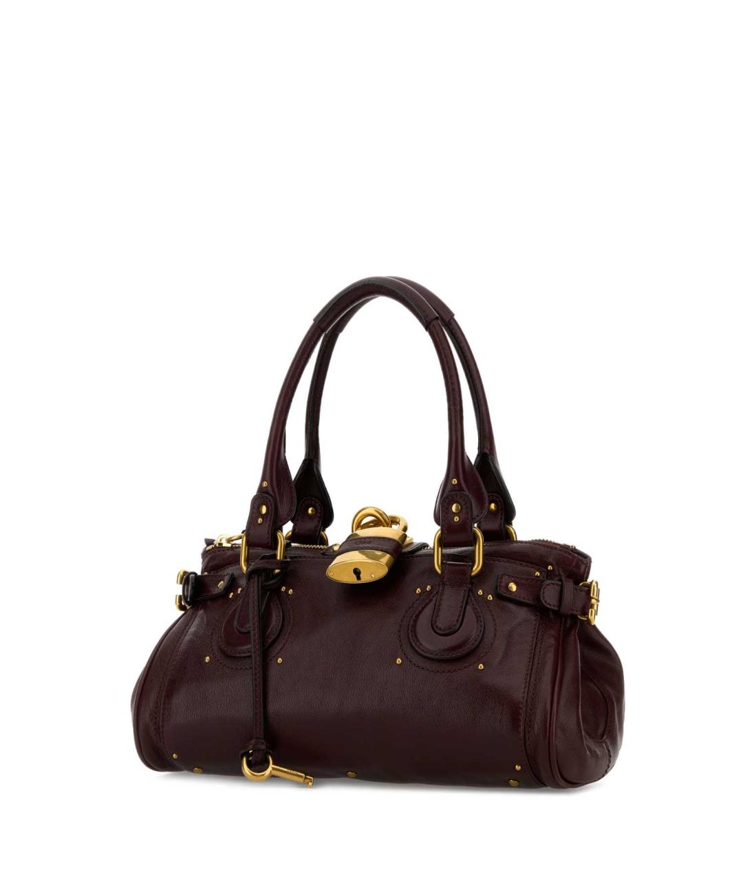 CHLOE Бордовая кожаная сумка через плечо, фото 2