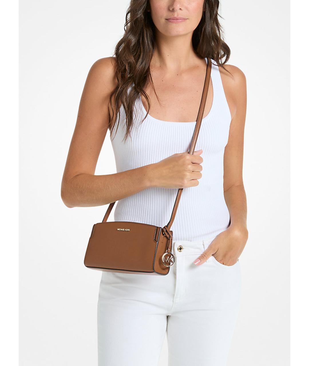 MICHAEL KORS Коричневая кожаная сумка через плечо, фото 4