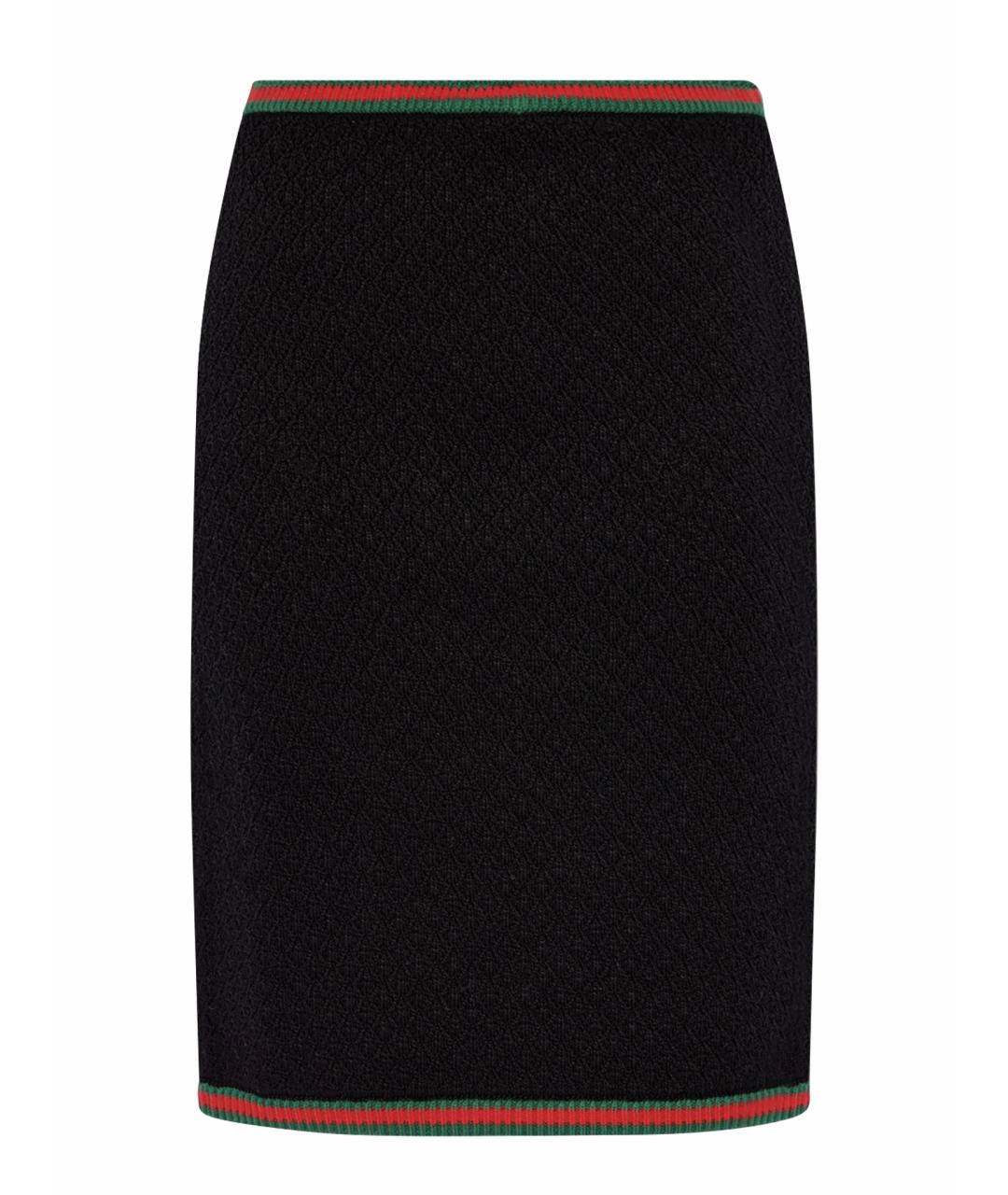 GUCCI Черная полиэстеровая юбка миди, фото 1