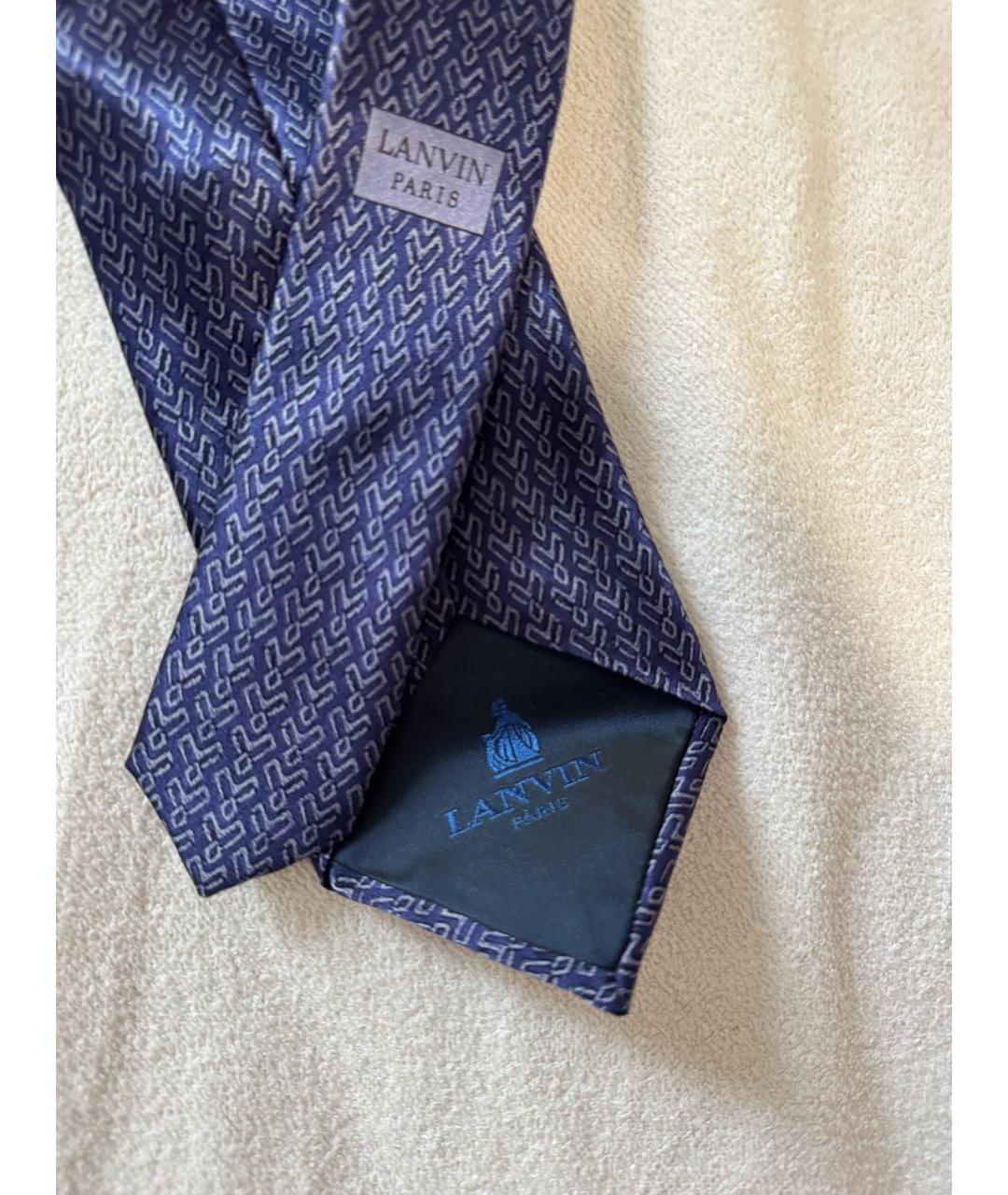 LANVIN Синий шелковый галстук, фото 2