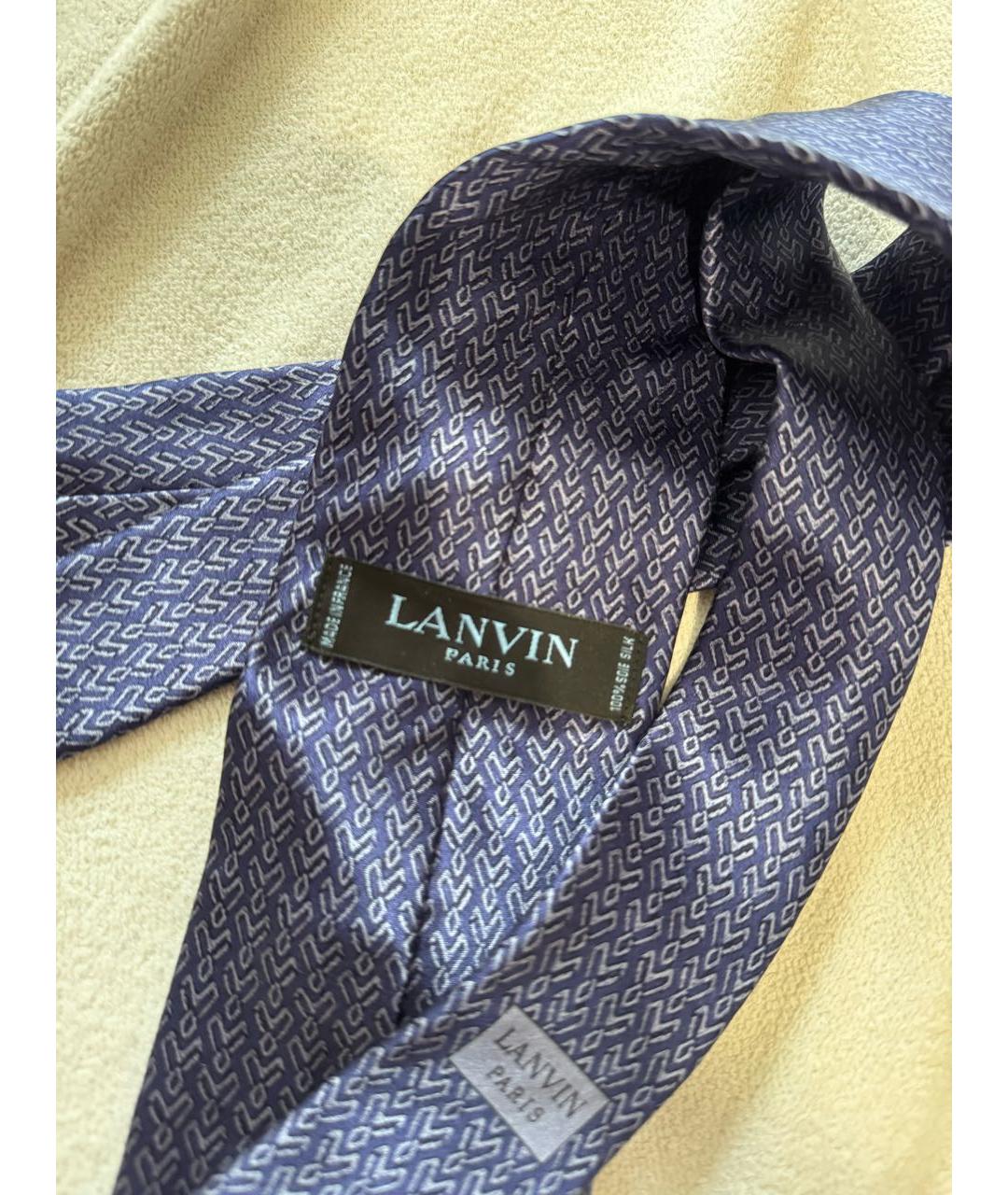 LANVIN Синий шелковый галстук, фото 3