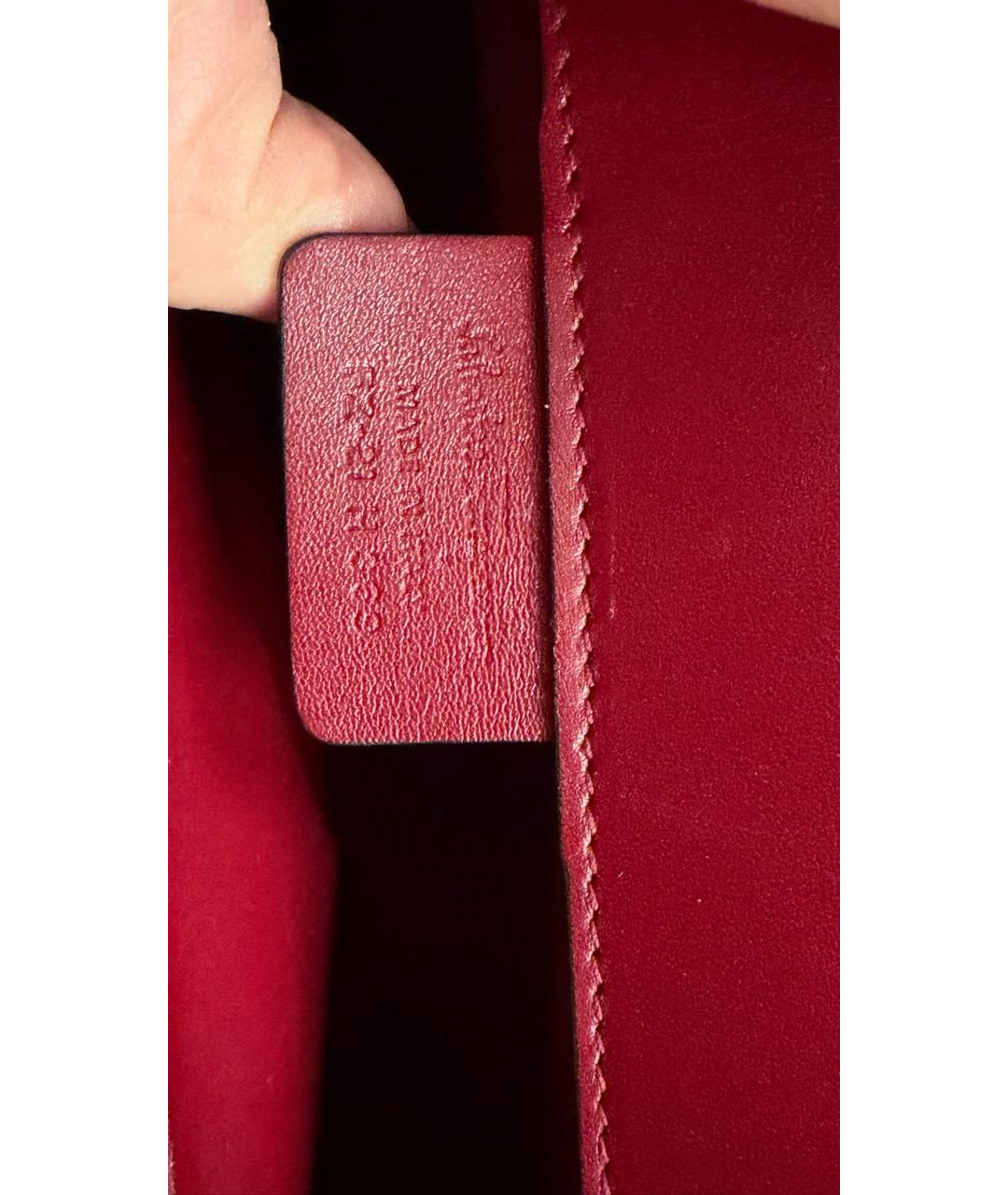 FERRAGAMO Бордовая кожаная сумка с короткими ручками, фото 6