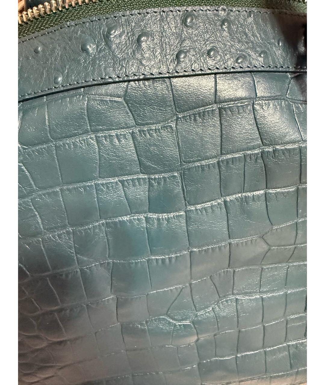 JUST CAVALLI Зеленая кожаная сумка тоут, фото 6