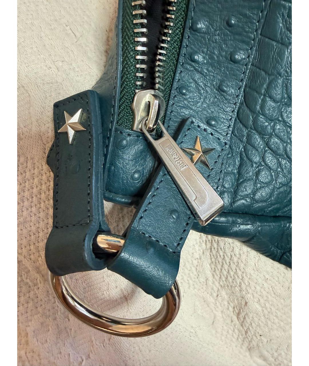 JUST CAVALLI Зеленая кожаная сумка тоут, фото 8