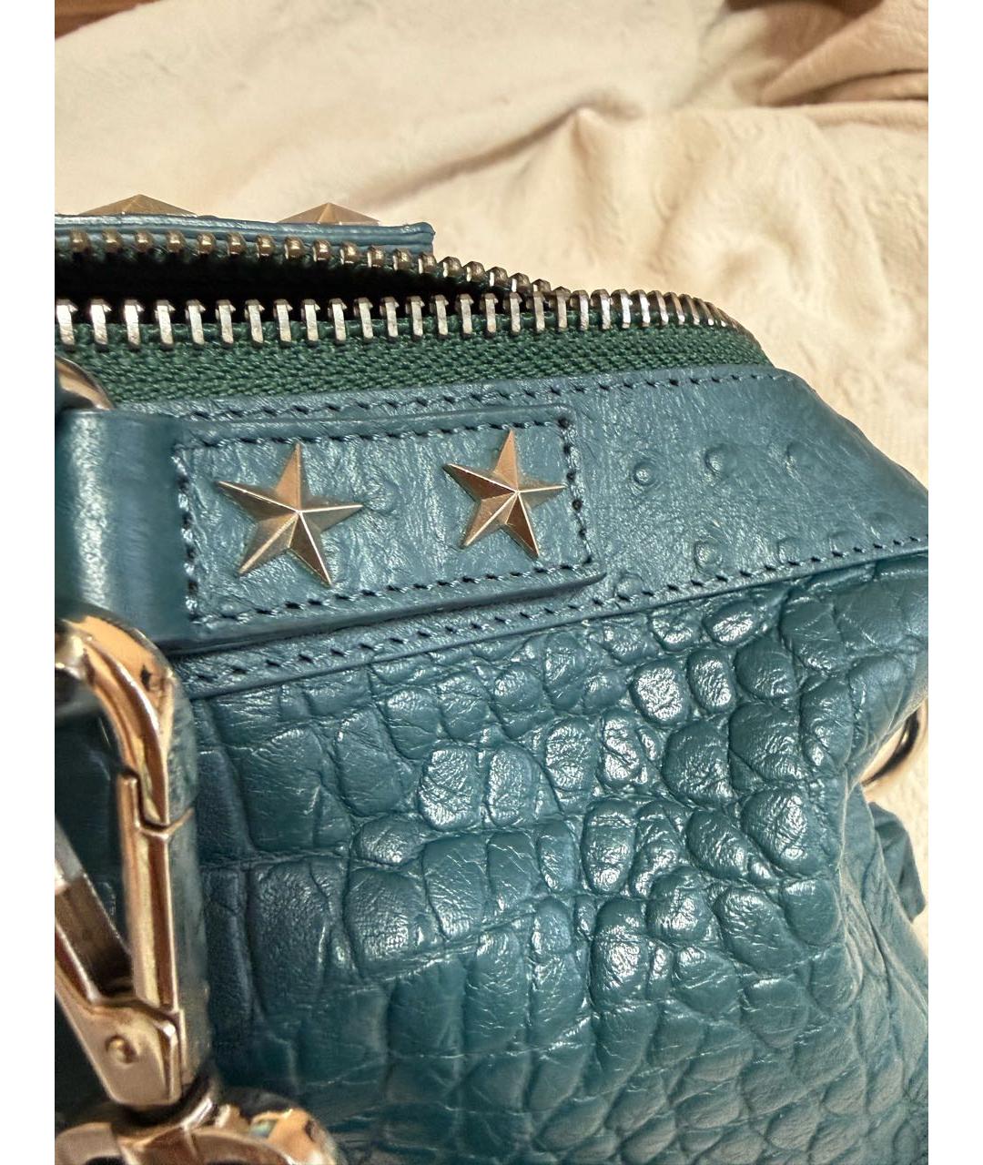 JUST CAVALLI Зеленая кожаная сумка тоут, фото 5