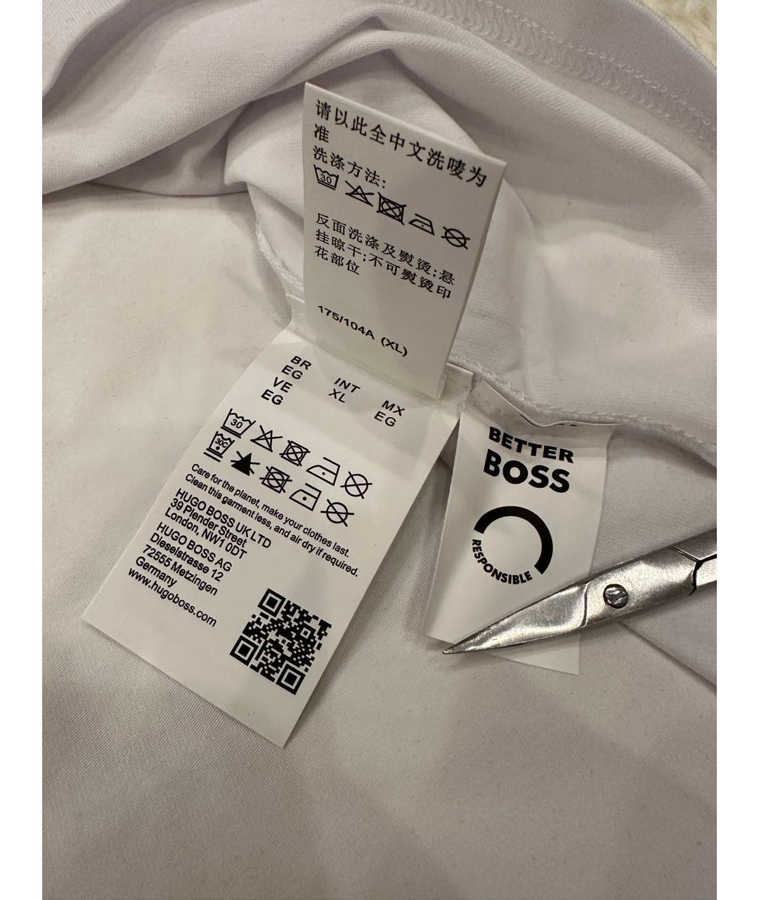 HUGO BOSS Белая хлопковая футболка, фото 5