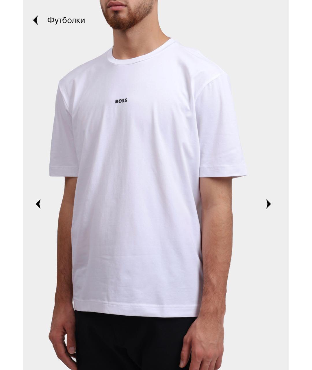 HUGO BOSS Белая хлопковая футболка, фото 2