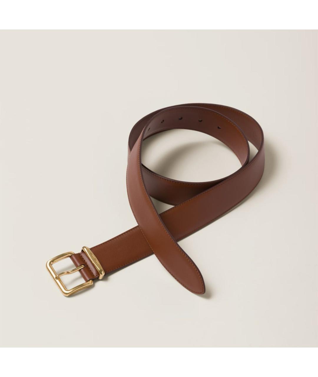 MIU MIU Коричневый кожаный ремень, фото 2