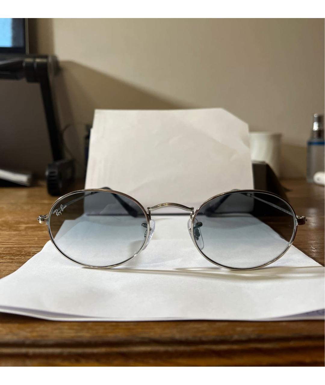 RAY BAN Синие металлические солнцезащитные очки, фото 4