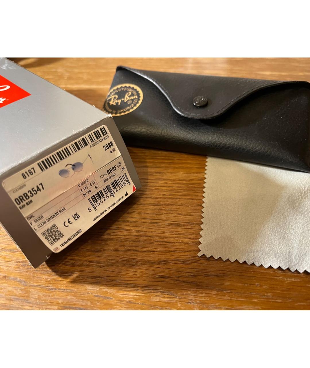 RAY BAN Синие металлические солнцезащитные очки, фото 3