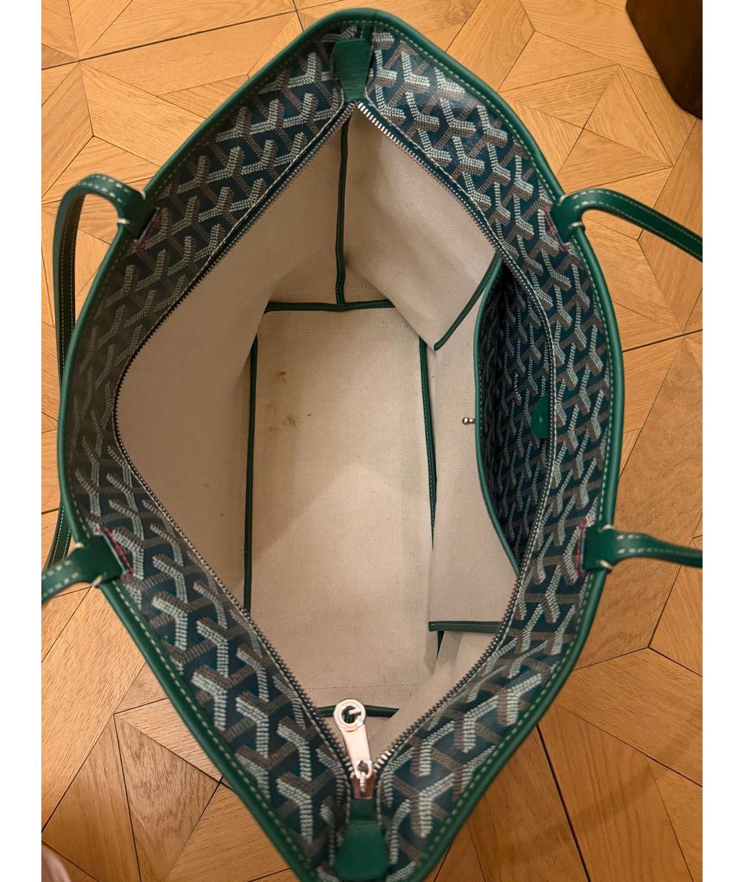 GOYARD Зеленая сумка тоут из искусственной кожи, фото 6