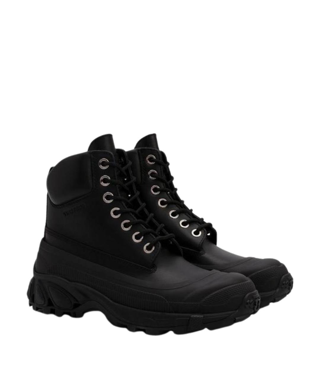 BURBERRY Черные кожаные ботинки, фото 1