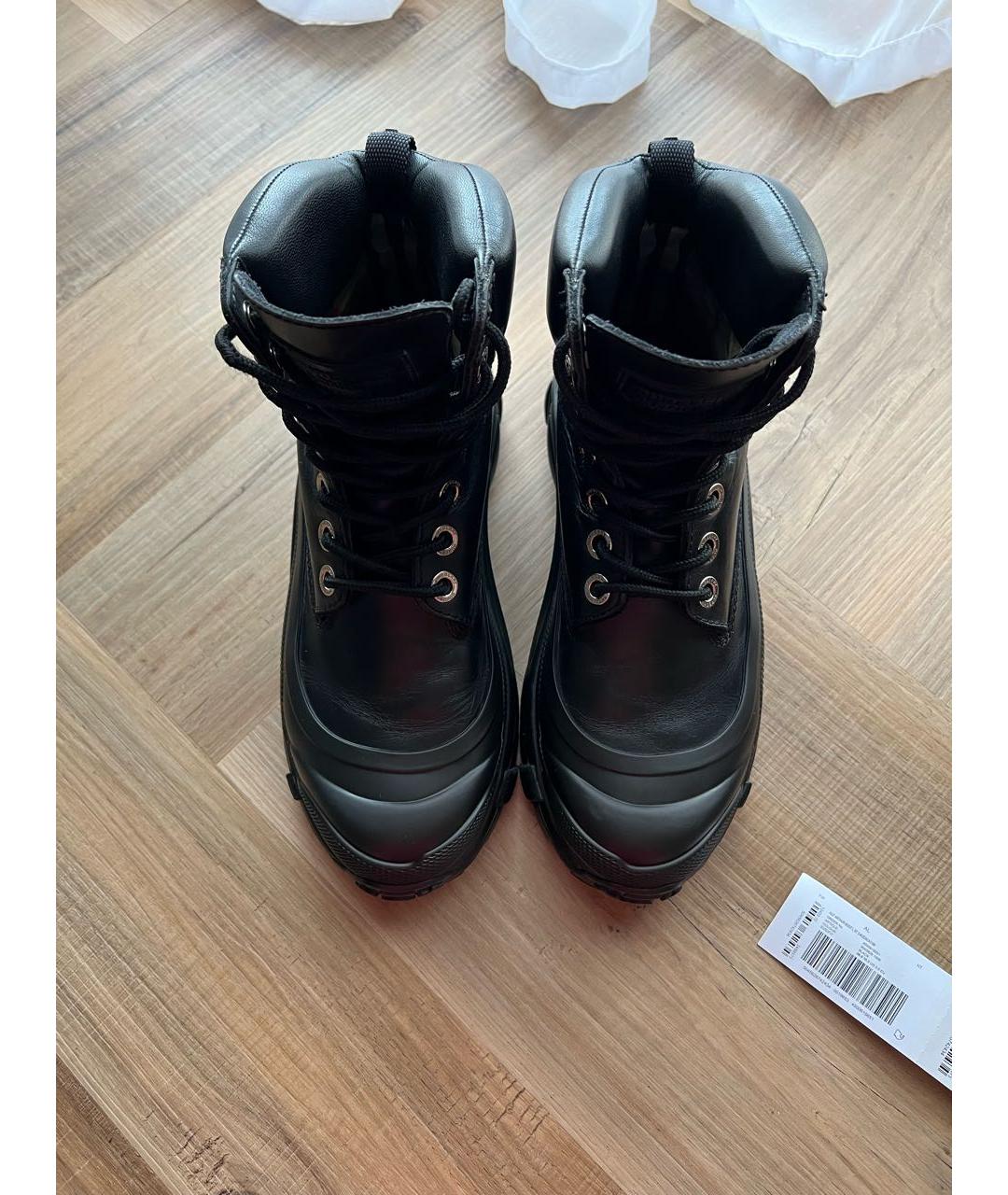 BURBERRY Черные кожаные ботинки, фото 8