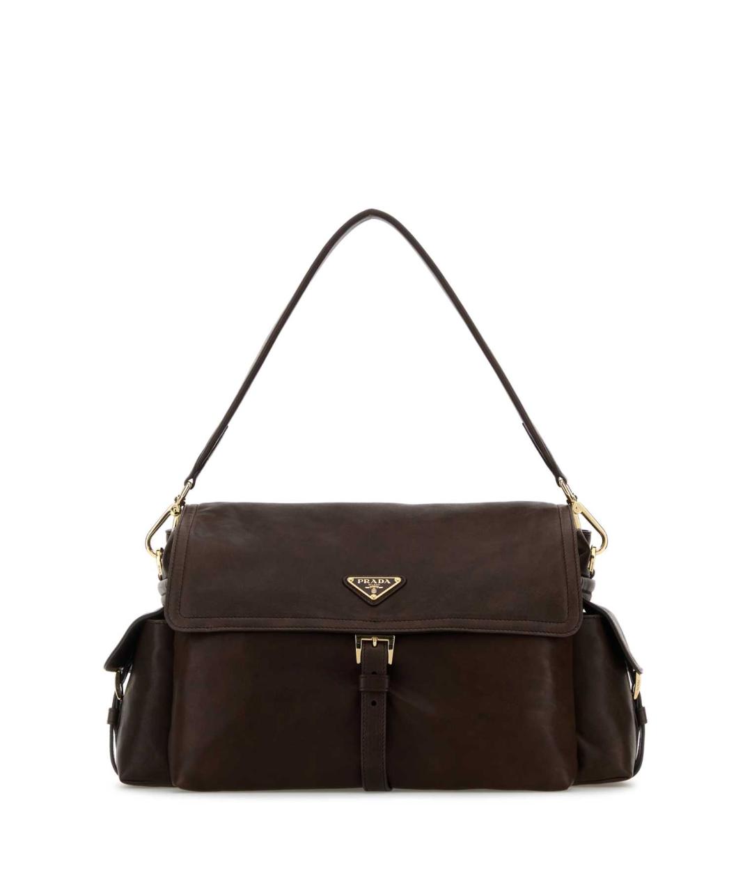 PRADA Коричневая кожаная сумка через плечо, фото 1