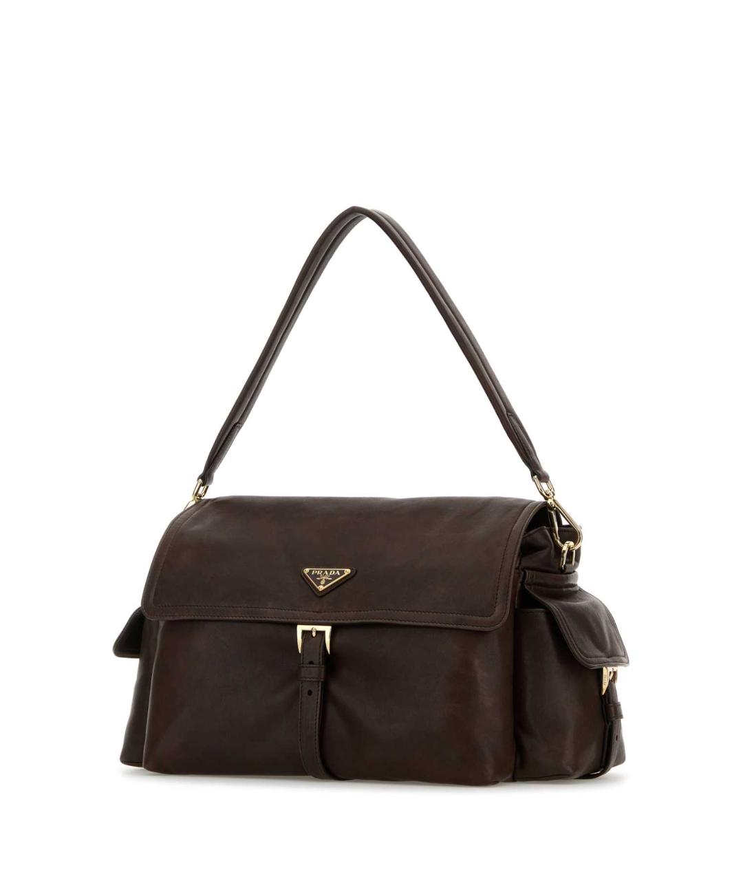 PRADA Коричневая кожаная сумка через плечо, фото 2