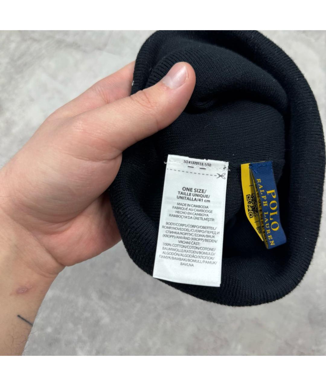 RALPH LAUREN Черная хлопковая шапка, фото 4