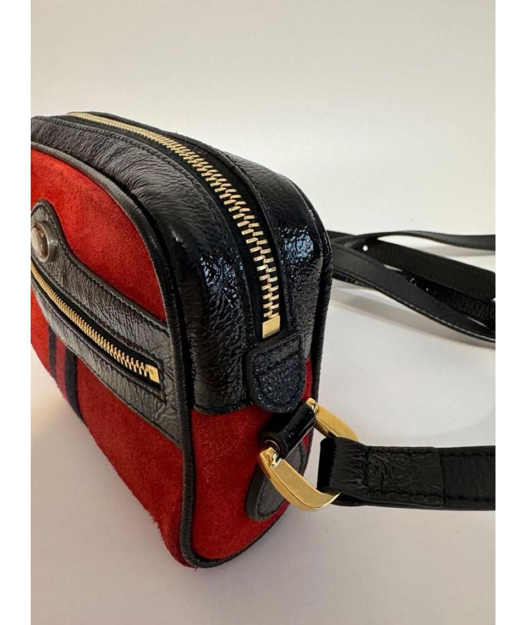 GUCCI Красная замшевая сумка через плечо, фото 7