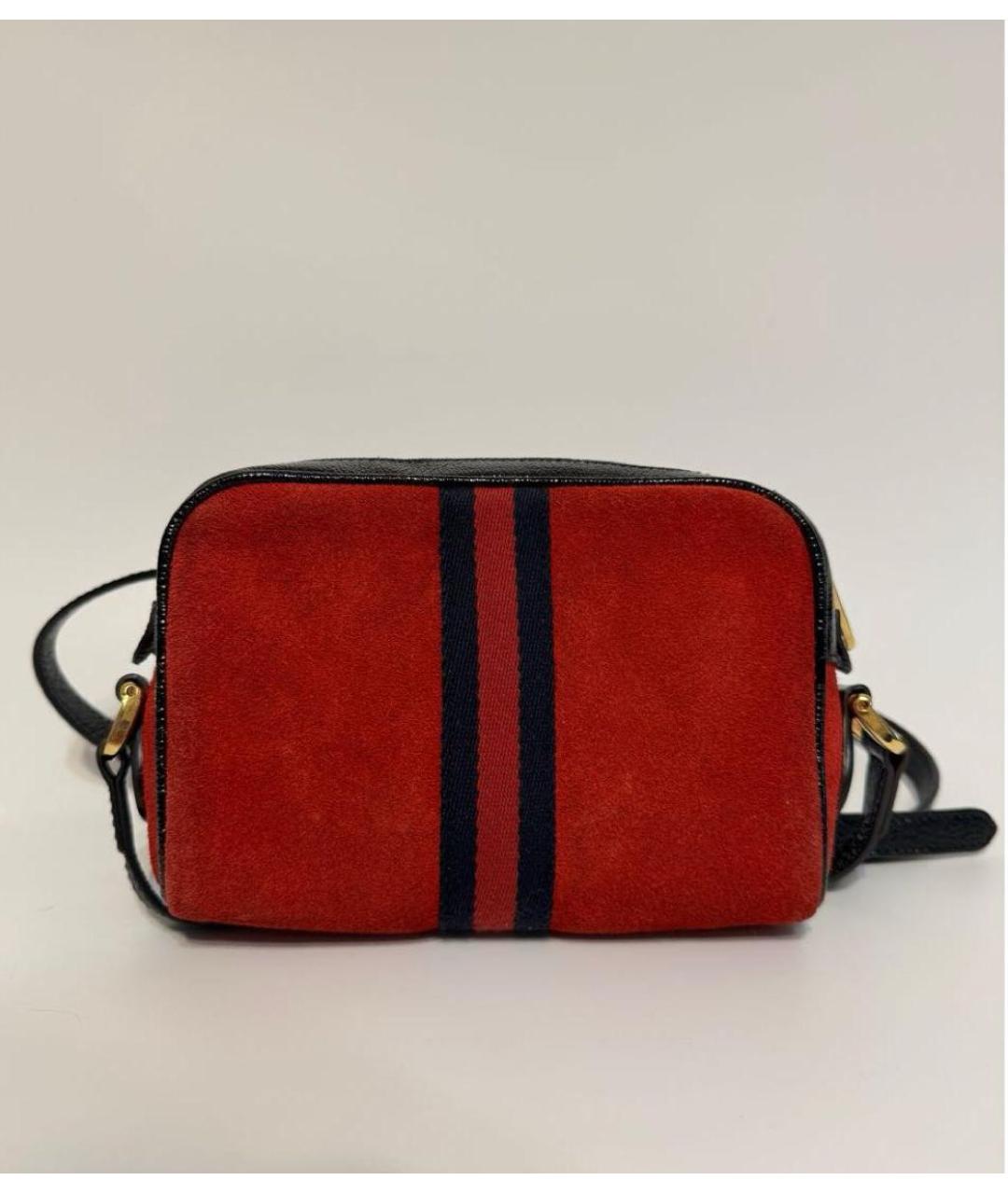 GUCCI Красная замшевая сумка через плечо, фото 3