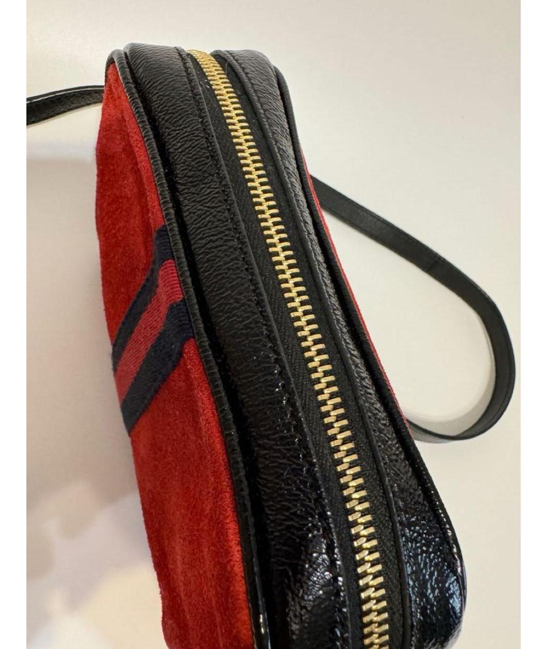 GUCCI Красная замшевая сумка через плечо, фото 6