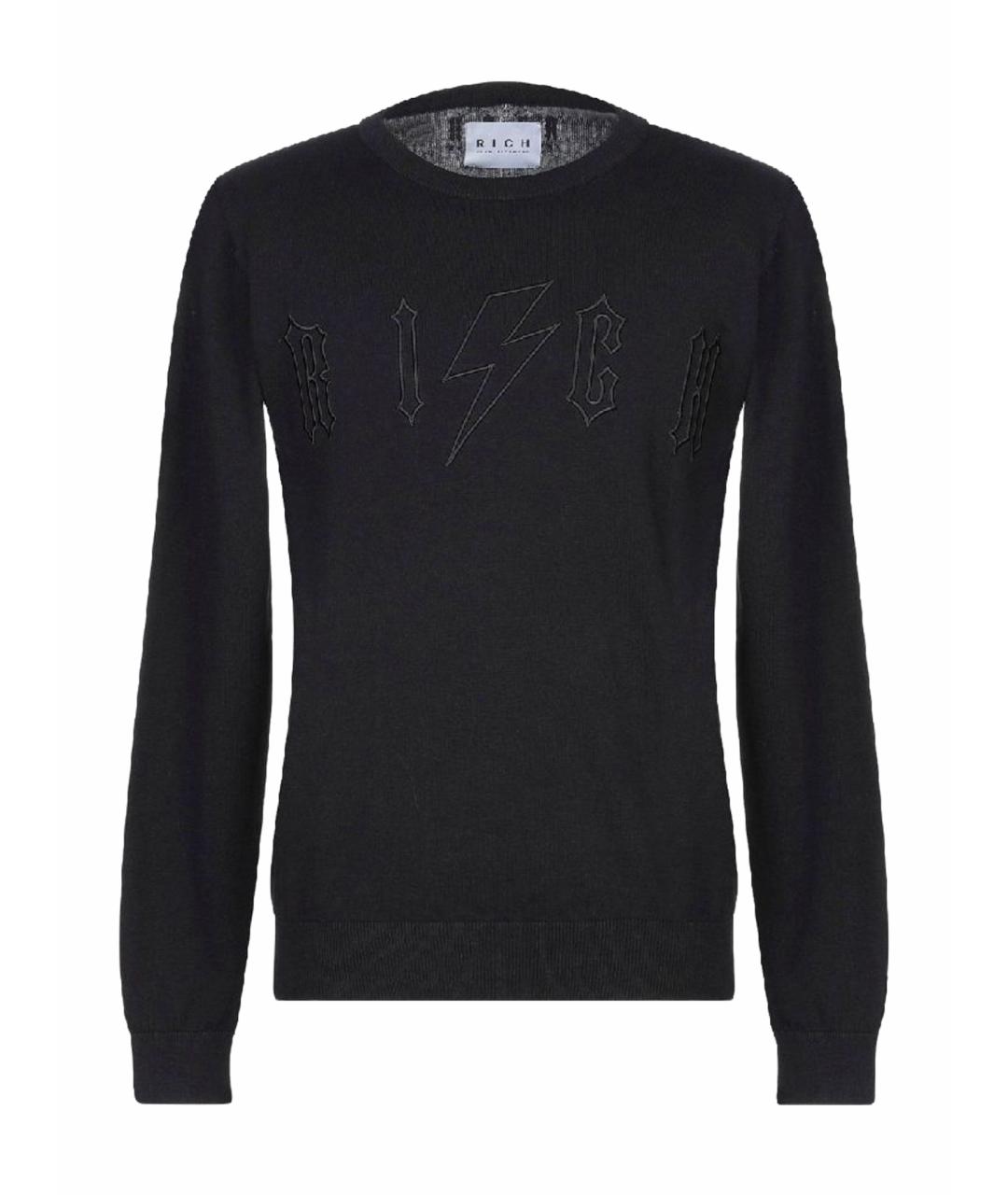 JOHN RICHMOND Черный хлопковый джемпер / свитер, фото 1