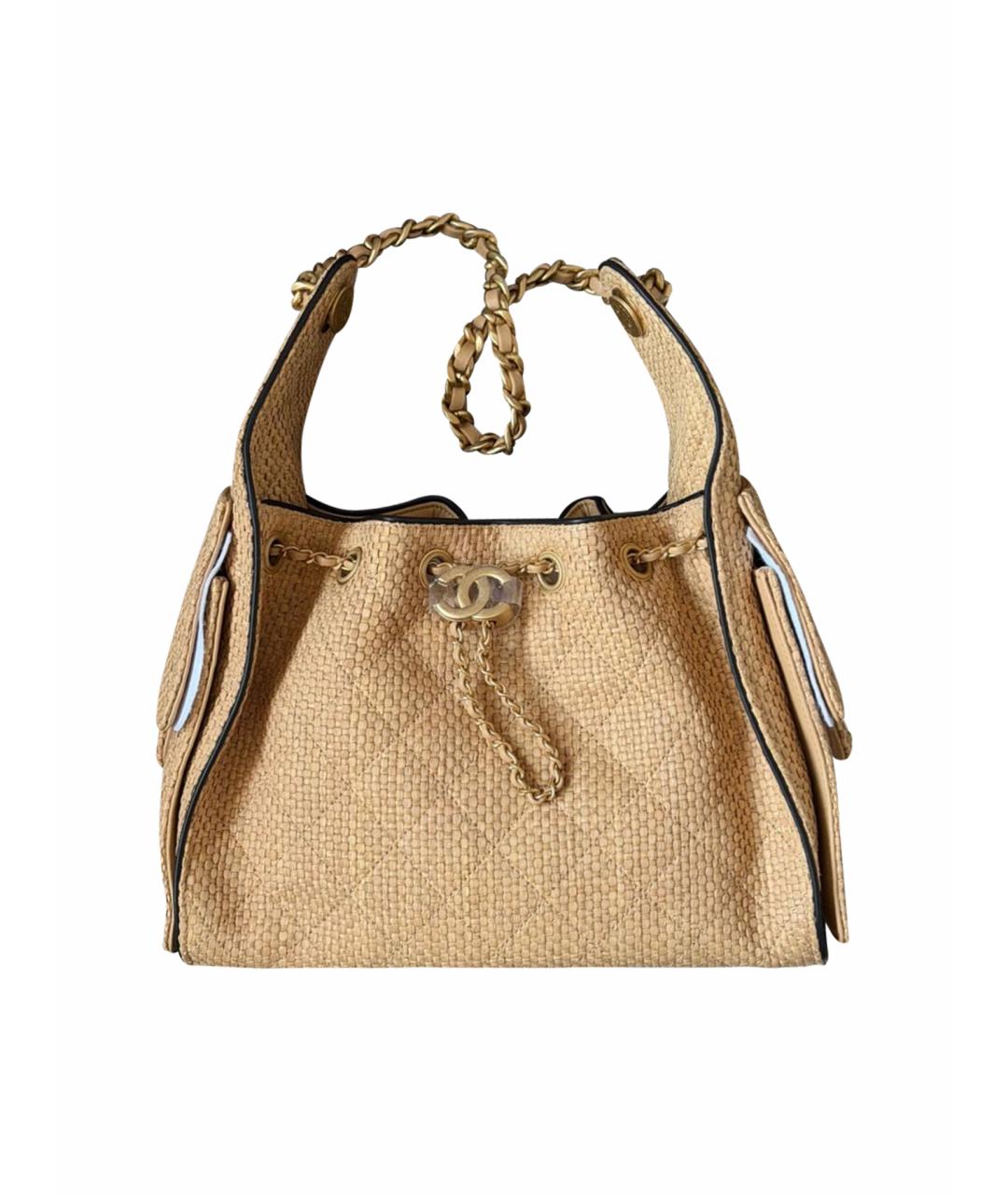 CHANEL Бежевая пелетеная сумка тоут, фото 1