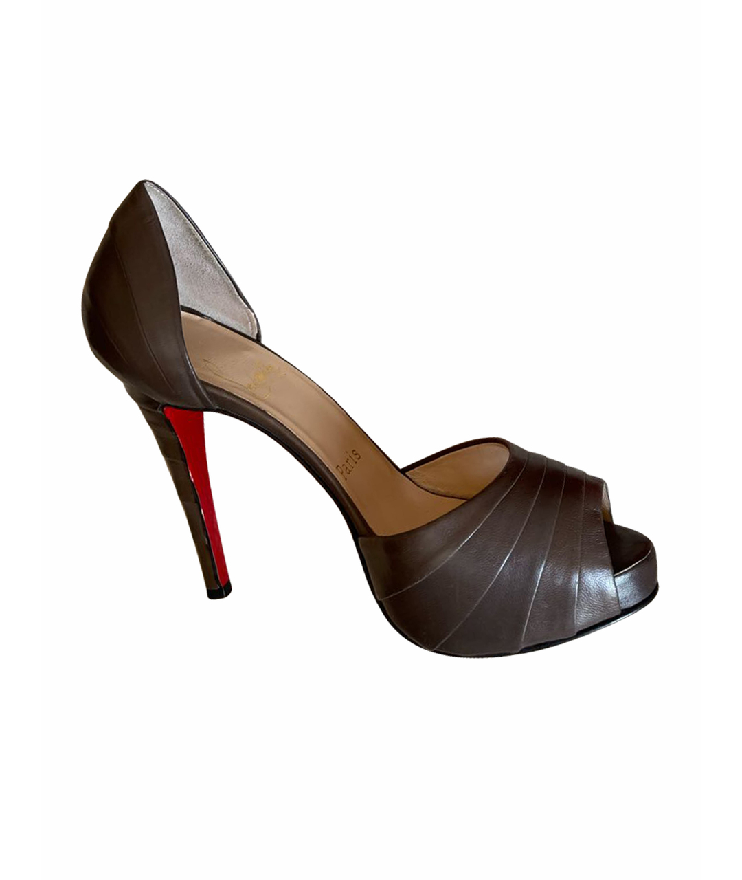 CHRISTIAN LOUBOUTIN Бежевые кожаные туфли, фото 1
