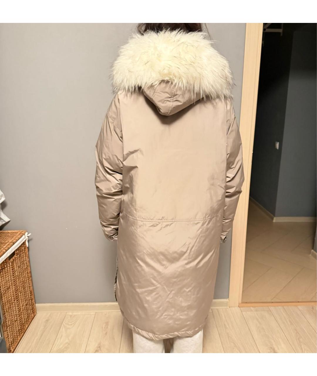 12 STOREEZ Бежевая полиэстеровая парка, фото 2
