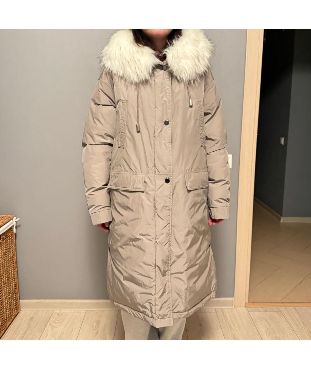 12 STOREEZ Бежевая полиэстеровая парка, фото 9