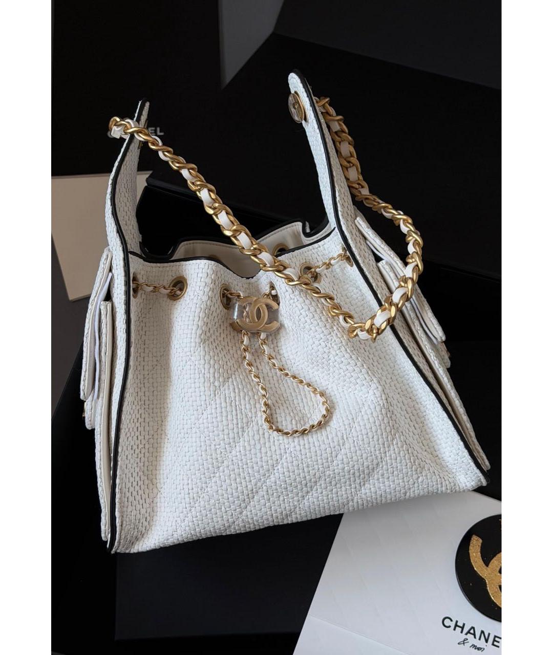 CHANEL Белая сумка тоут, фото 3