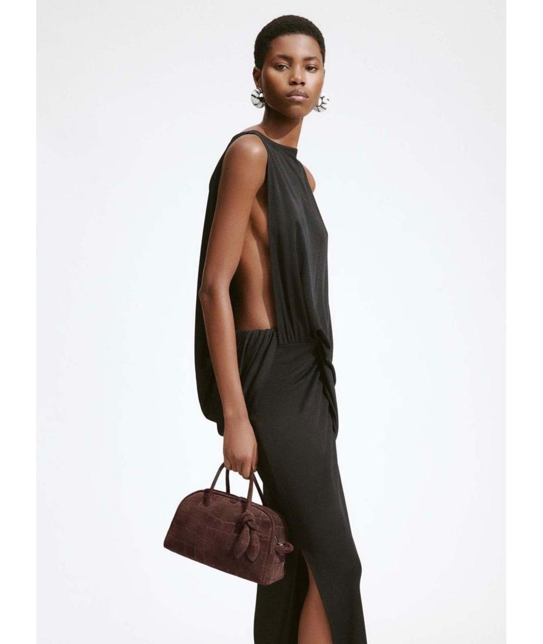 JACQUEMUS Коричневая замшевая сумка с короткими ручками, фото 2