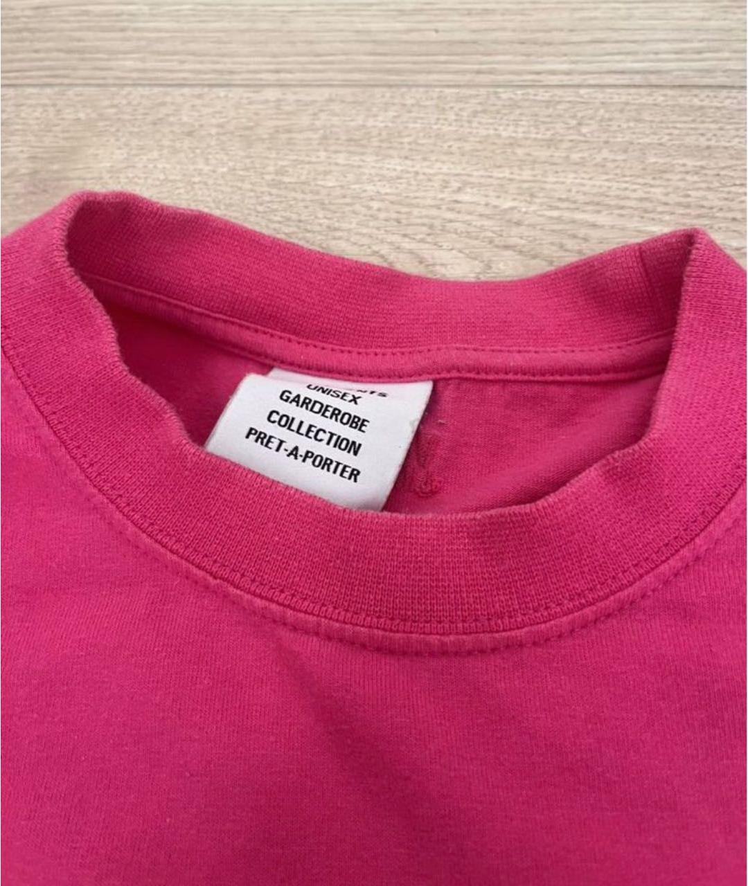 VETEMENTS Фуксия хлопковая футболка, фото 3