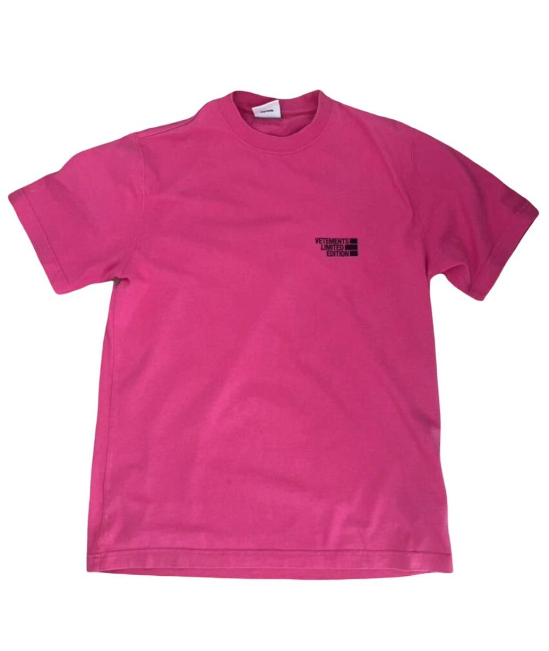 VETEMENTS Фуксия хлопковая футболка, фото 6