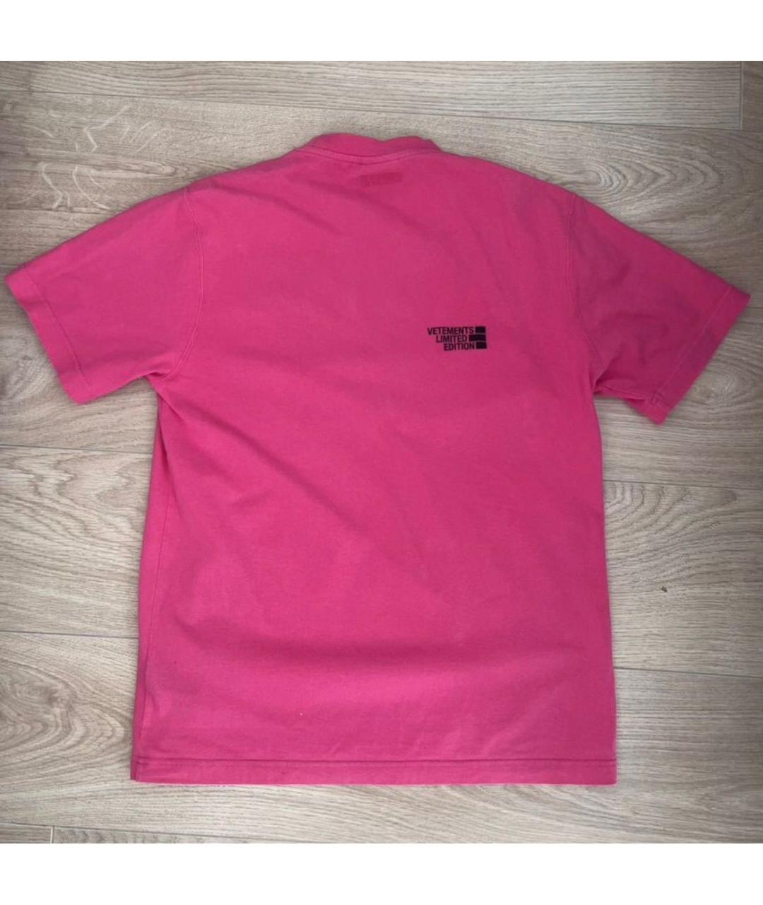 VETEMENTS Фуксия хлопковая футболка, фото 4